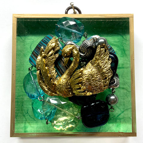 Acrylic Frame with Swan on Necklace / Slight Imperfections (4