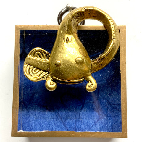 Acrylic Frame with Fish on Marbled Paper / Slight Imperfections (2