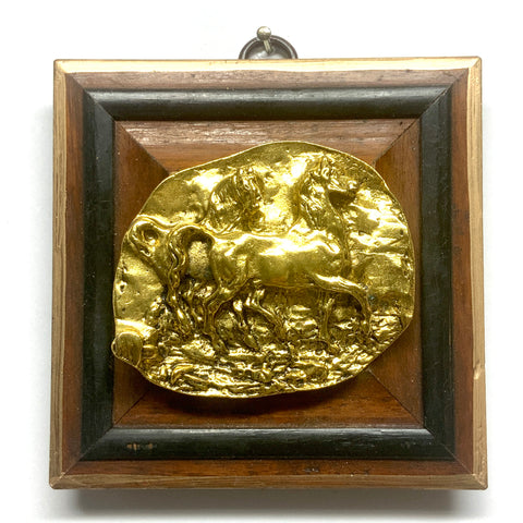 Wooden Frame with Horses (3.75” wide)