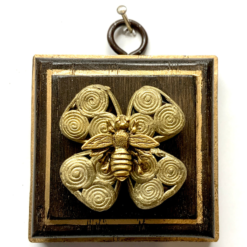 Wooden Frame with Napoleonic Bee on Beads (2.5
