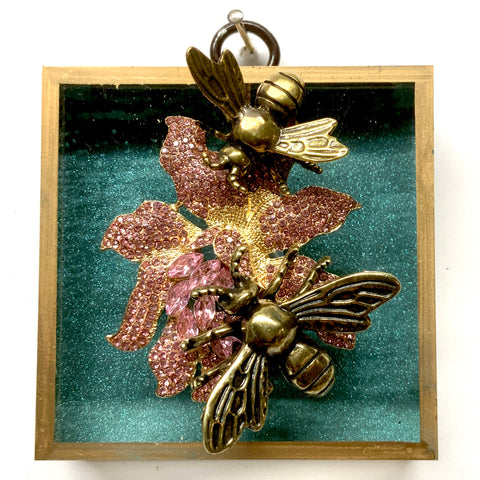 Acrylic Frame with Bees on Brooch / Slight Imperfections (3
