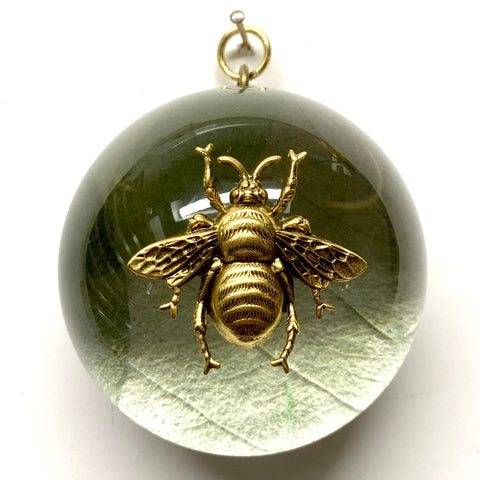 Acrylic Dome Frame with Grande Bee on Mulberry Paper / Slight Imperfections (3