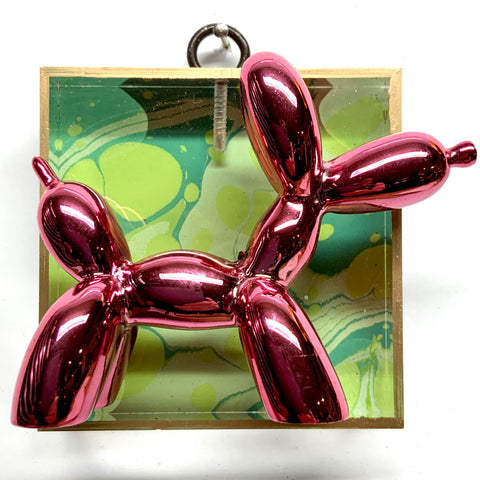 Acrylic Frame with Balloon Dog on Marbled Paper / Slight Imperfections (3