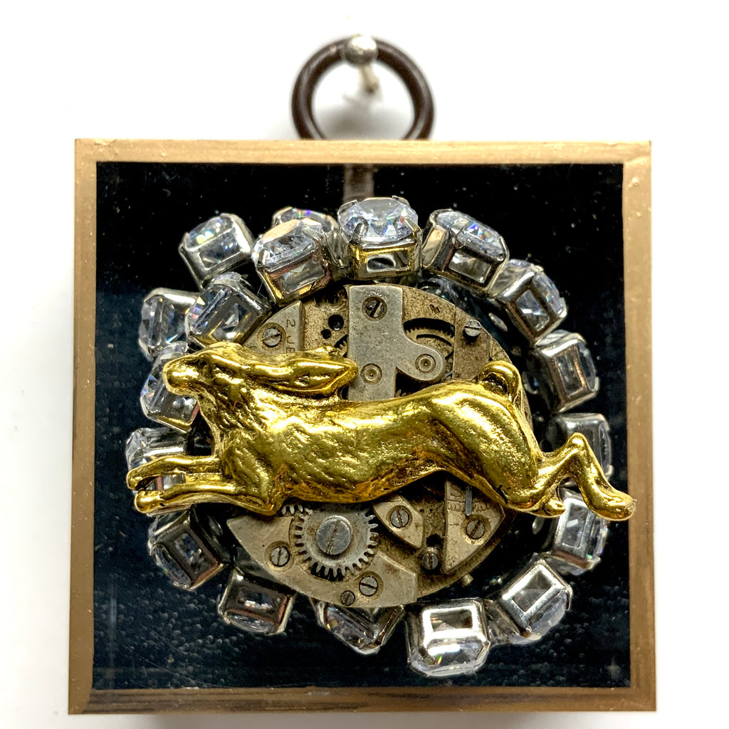 Acrylic Frame with Hare on Watch Gear / Slight Imperfections (2