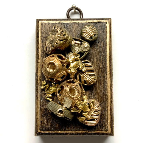 Wooden Frame with Frogs on Beads (2.75” wide)