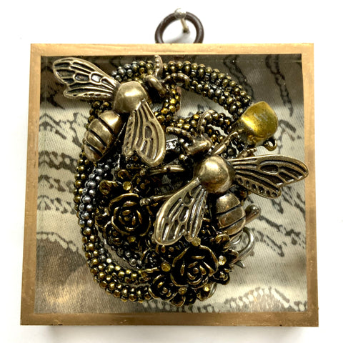 Acrylic Frame with Bees on Necklace / Slight Imperfections (3