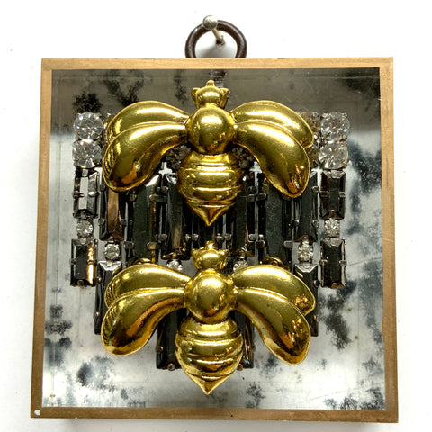 Acrylic Frame with Deco Bees on Brooch / Slight Imperfections (3