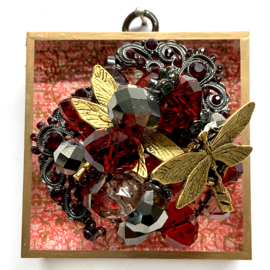 Acrylic Frame with Dragonflies on Brooch / Slight Imperfections (3