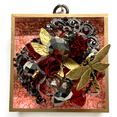 Acrylic Frame with Dragonflies on Brooch / Slight Imperfections (3