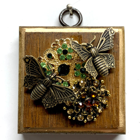 Wooden Frame with Butterflies on Brooch (2.5