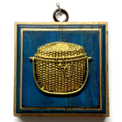 Blue Waxed Frame with Nantucket Basket (3.25