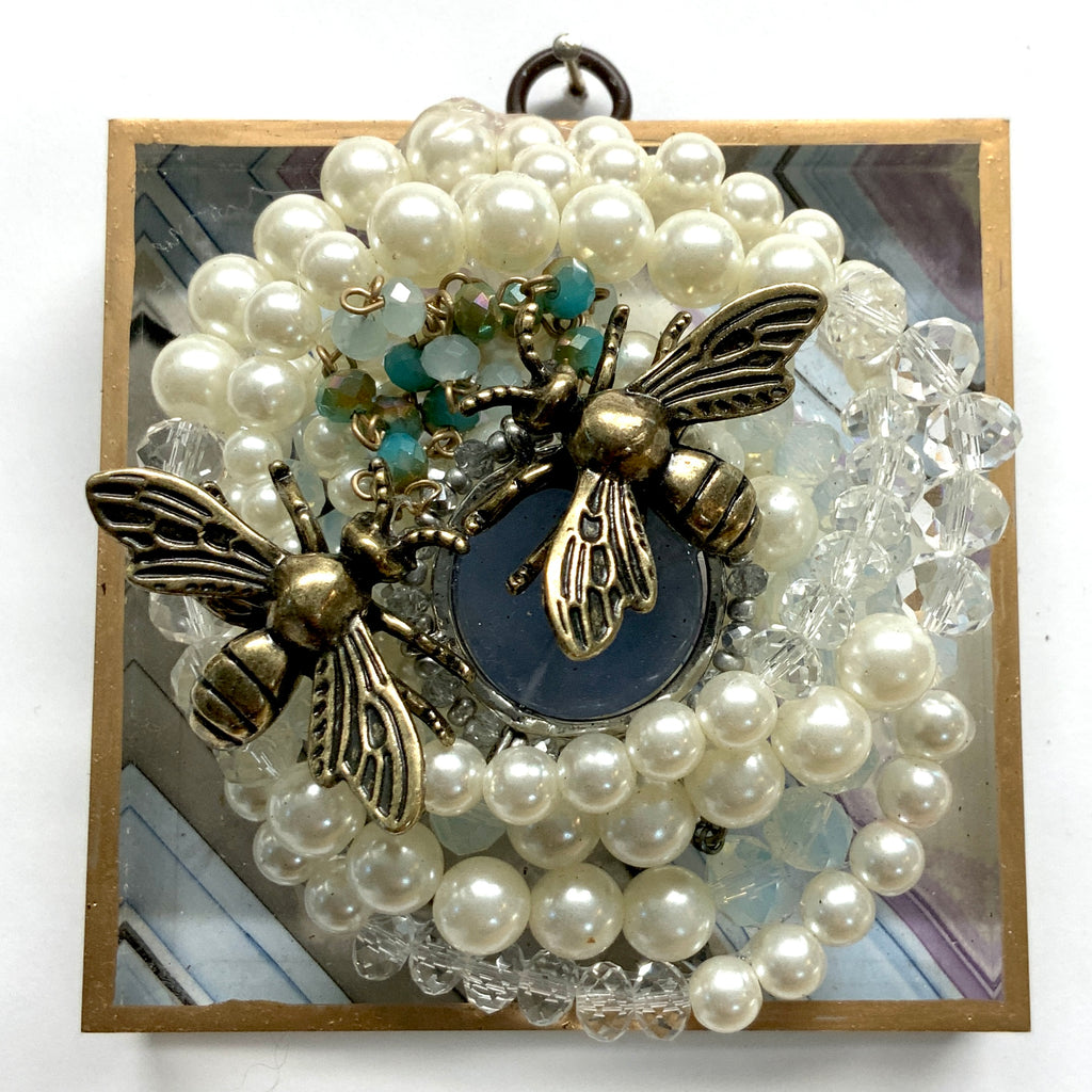 Acrylic Frame with Bees on Pearls / Slight Imperfections (4