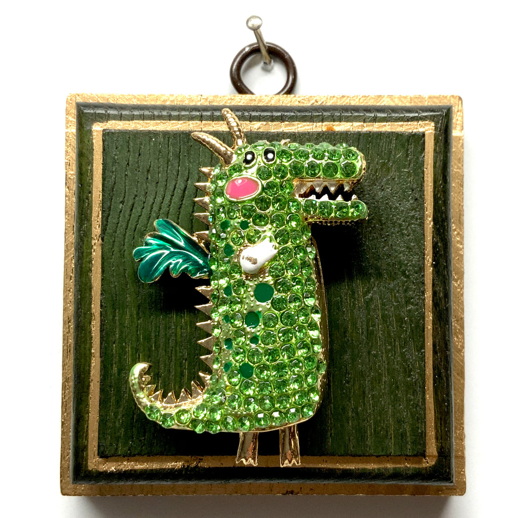 Green Waxed Frame with Dragon (3.25