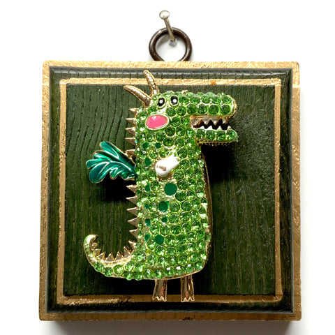 Green Waxed Frame with Dragon (3.25