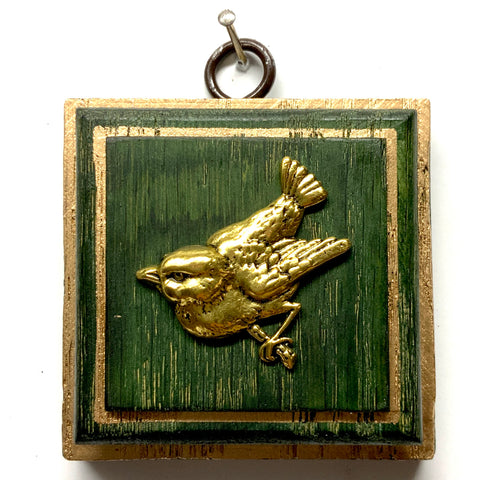 Green Waxed Frame with Songbird (2.75