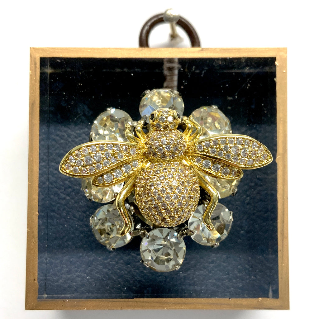 Acrylic Frame with Sparkle Bee on Brooch / Slight Imperfections (2