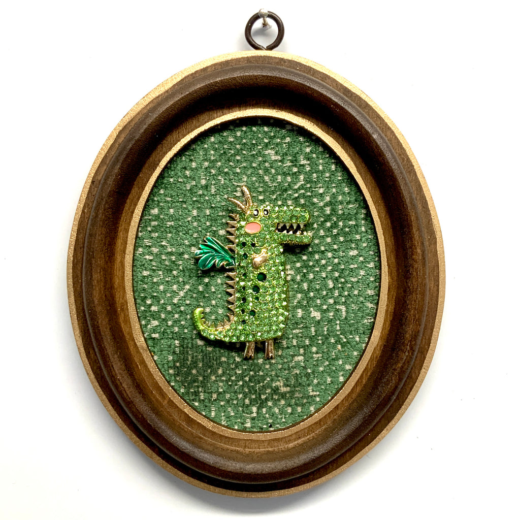 Wooden Frame with Dragon on Fabric (5.75