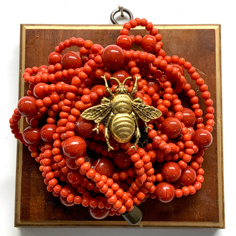 Wooden Frame with Grande Bee on Necklace (5