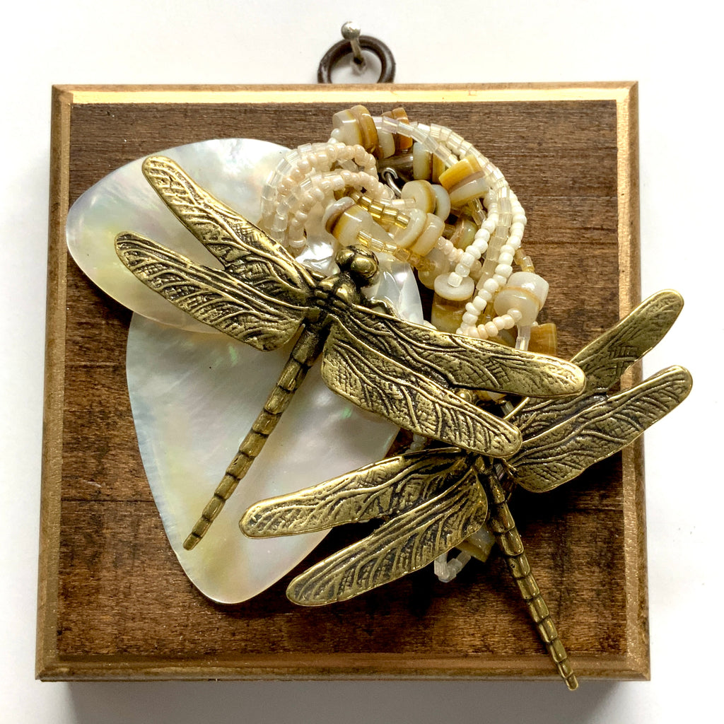 Wooden Frame with Dragonflies on Necklace (4