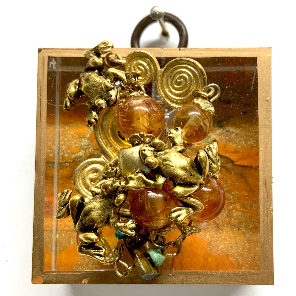 Acrylic Frame with Frogs on Brooch / Slight Imperfections (2