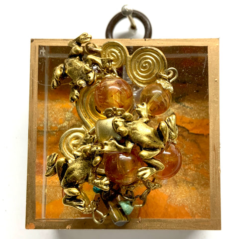 Acrylic Frame with Frogs on Brooch / Slight Imperfections (2