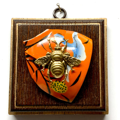 Wooden Frame with Grande Bee on Ceramic Ball Pieces (4