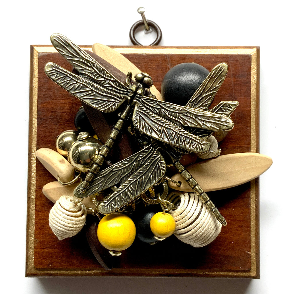 Wooden Frame with Dragonflies on Necklace (4