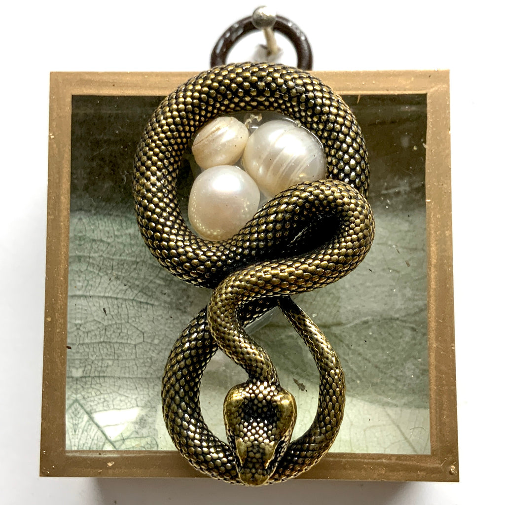 Acrylic Frame with Snake and Pearls / Slight Imperfections (2