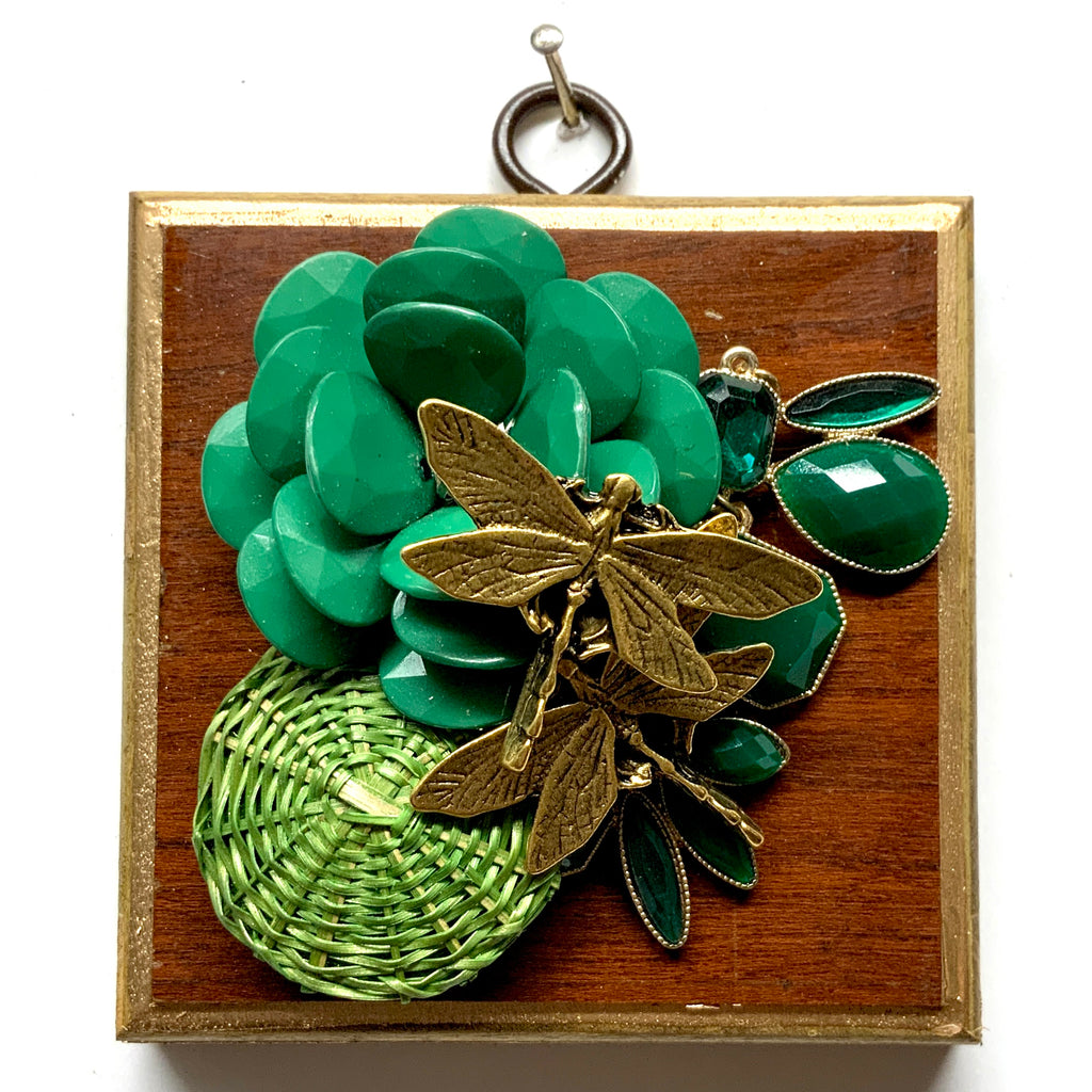 Wooden Frame with Dragonflies on Necklace (3.5
