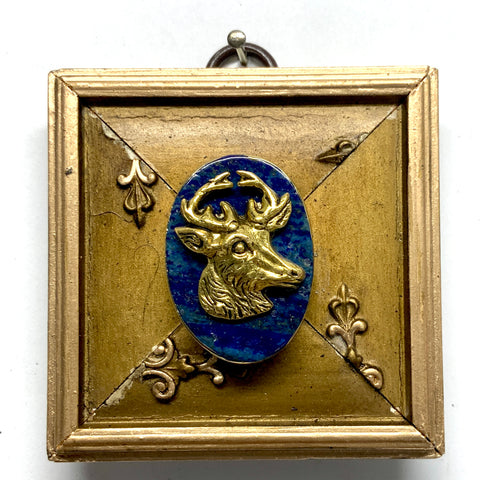Gilt Frame with Stag on Lapis (2.75” wide)