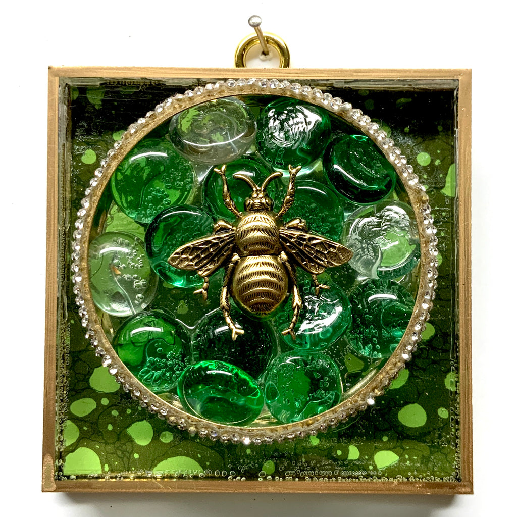 Acrylic Frame with Grande Bee on Glass Beads / Slight Imperfections (4