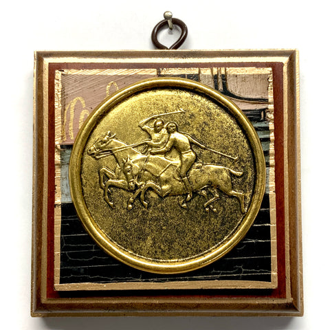Mahogany Frame with Polo Coin on Coromandel (3.75” wide)