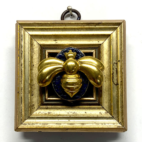 Gilt Frame with Deco Bee on Lapis (2.75” wide)
