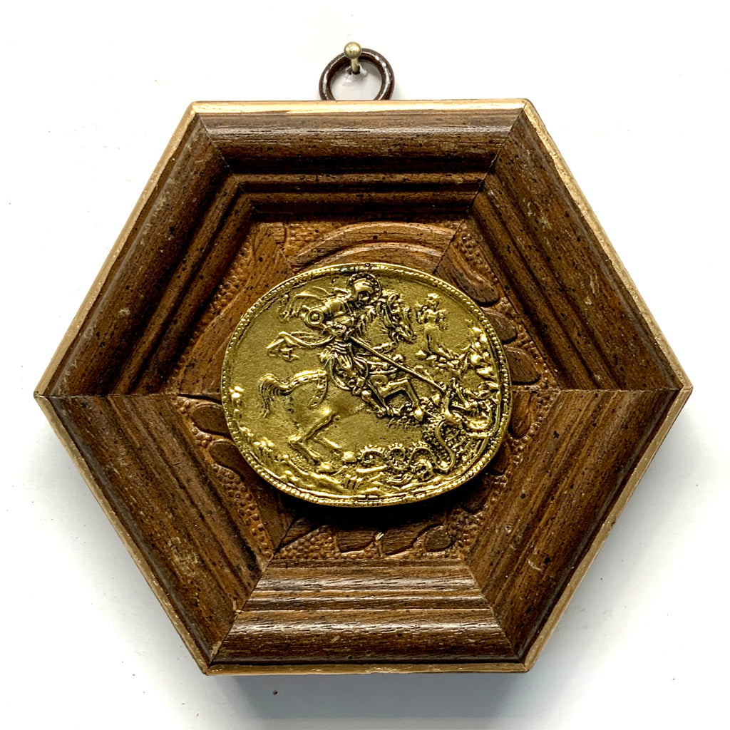 Wooden Frame with Saint George and the Dragon (4.75” wide)