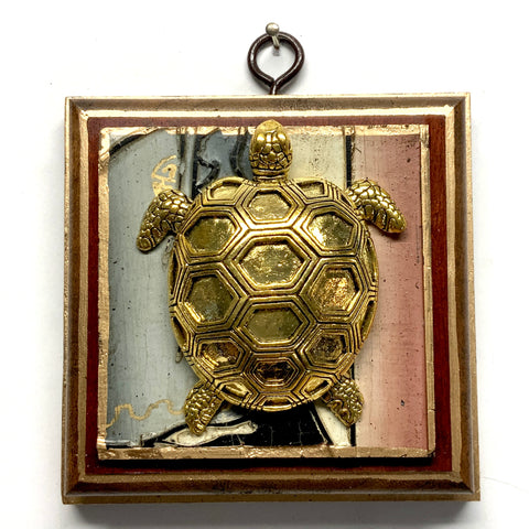 Mahogany Frame with Turtle on Coromandel (3.75” wide)