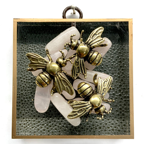 Acrylic Frame with Bees on Necklace / Slight Imperfections (3