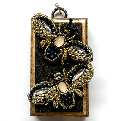 Bourbon Barrel Frame with Beaded Bees (2