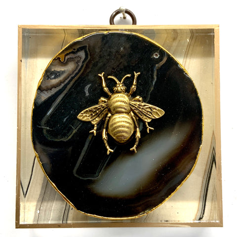 Acrylic Frame with Grande Bee on Agate / Slight Imperfections (4