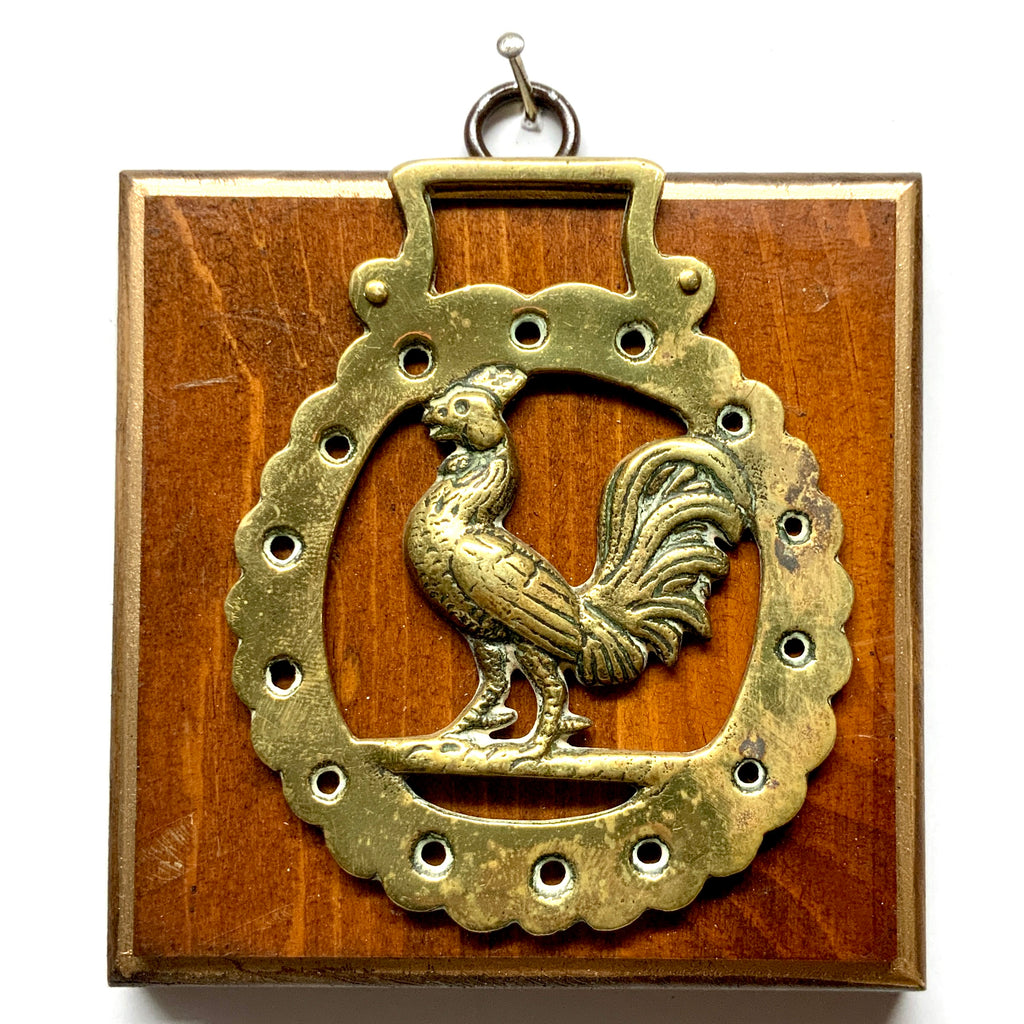 Wooden Frame with Horse Brass (4