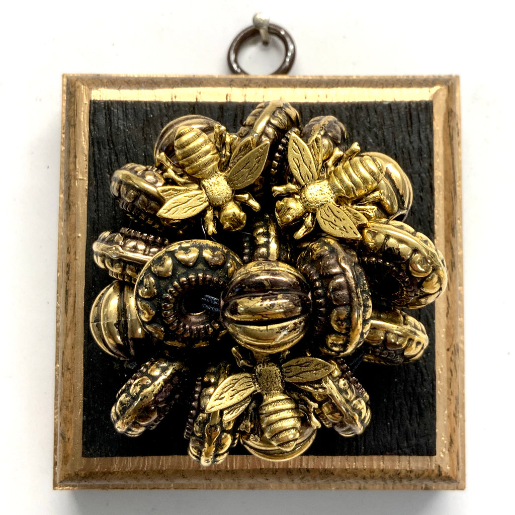 Bourbon Barrel Frame with Napoleonic Bees on Necklace (3.25