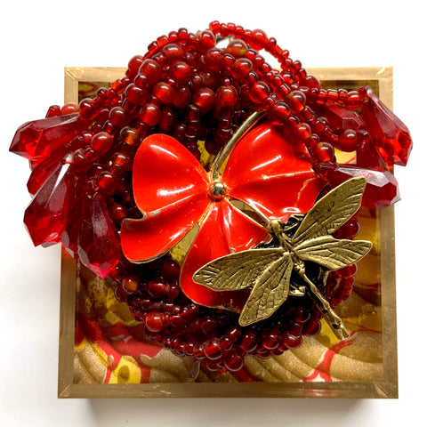Acrylic Frame with Dragonfly on Beads / Slight Imperfections (3