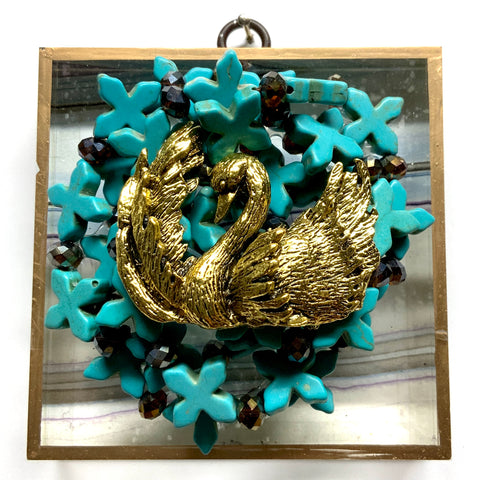 Acrylic Frame with Swan on Necklace / Slight Imperfections (4