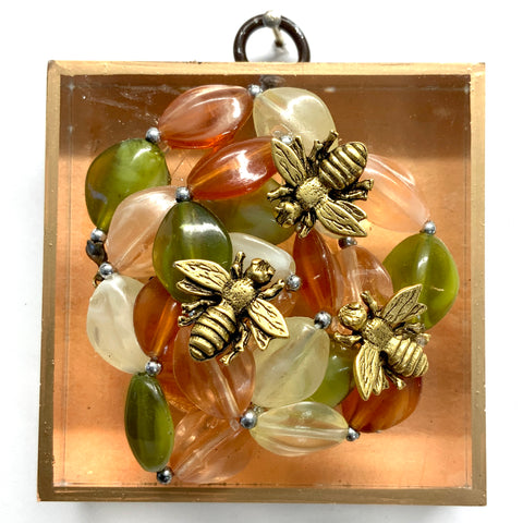 Acrylic Frame with Napoleonic Bees on Necklace / Slight Imperfections (3