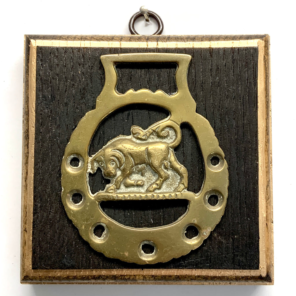 Bourbon Barrel Frame with Horse Brass (4