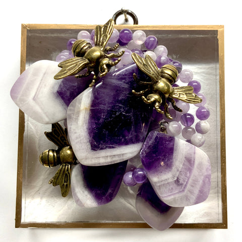 Acrylic Frame with Bees on Necklace / Slight Imperfections (4