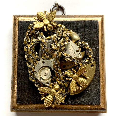 Bourbon Barrel Frame with Napoleonic Bees on Necklace (3.25