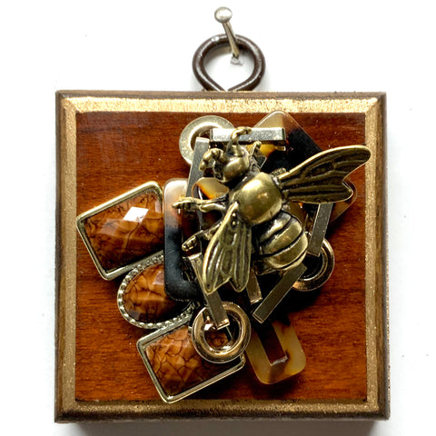 Wooden Frame with Bee on Necklace (2.5