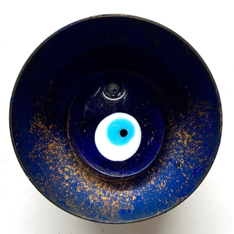 Half Gazing Ball Frame with Evil Eye / Slight Imperfections (2.25