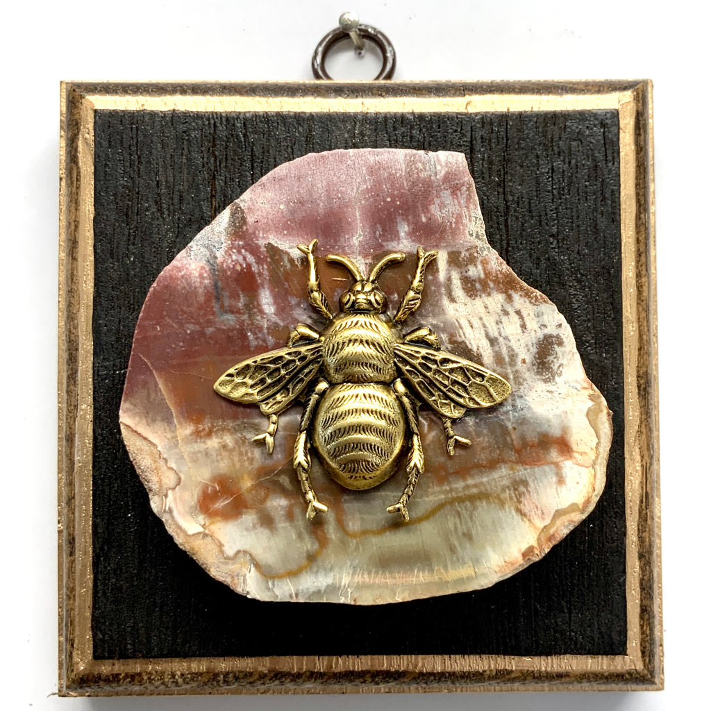 Bourbon Barrel Frame with Grande Bee on Petrified Wood (4