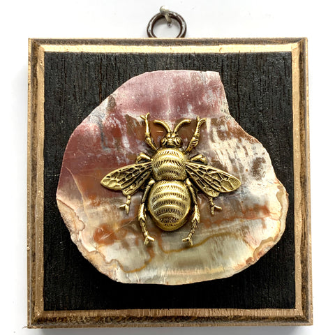 Bourbon Barrel Frame with Grande Bee on Petrified Wood (4